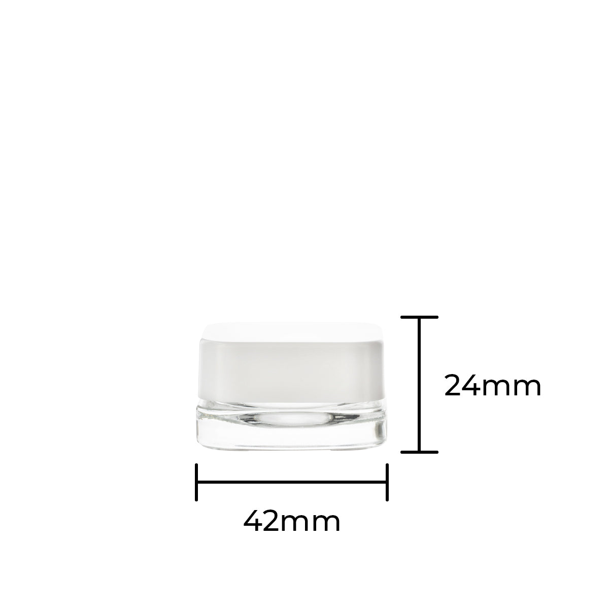 Glass Concentrate Jar | Child Resistant Square w/ Caps | 9ml - Various Colors - 250 Count - Biohazard Inc - Clear Jar with White Cap