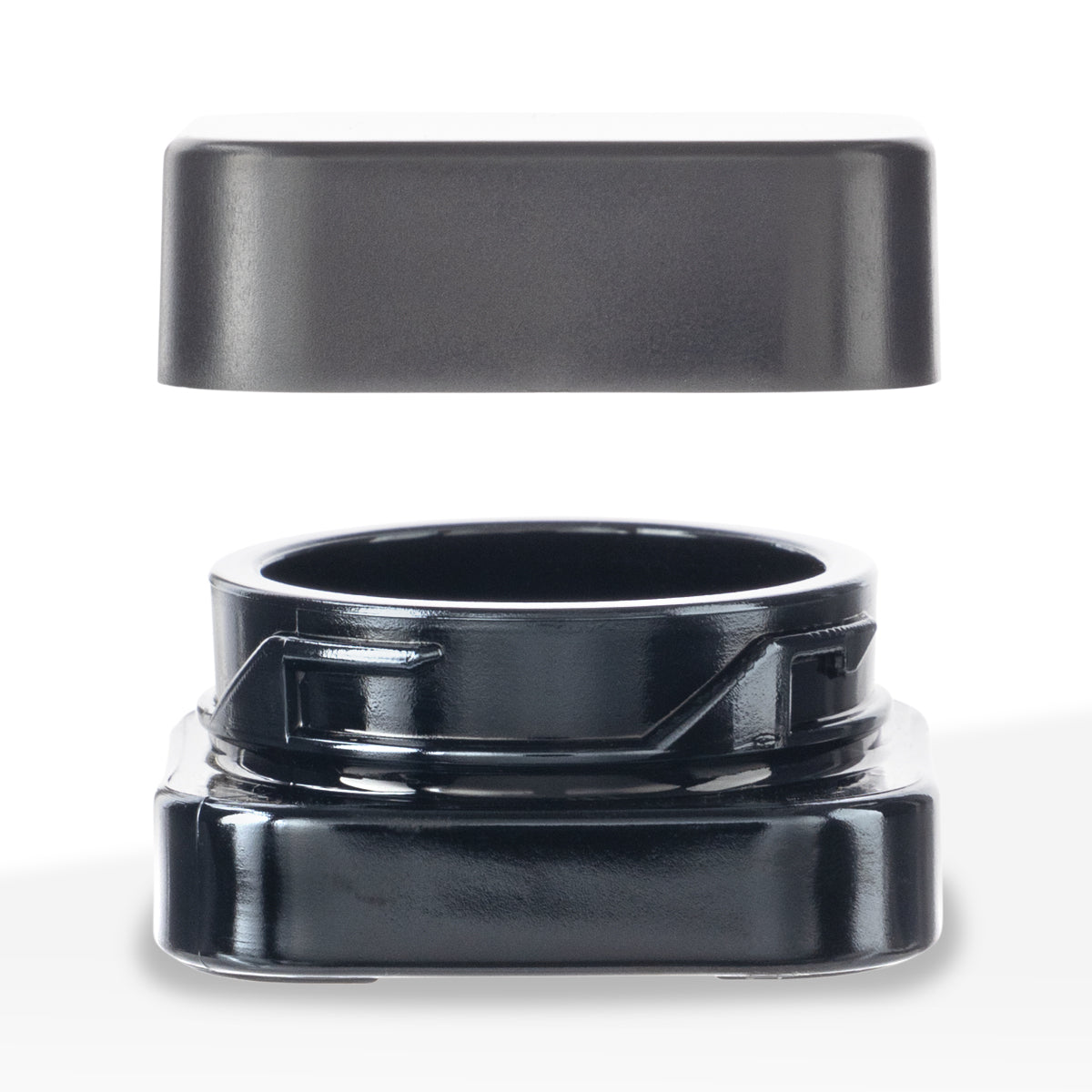 Glass Concentrate Jar | Child Resistant Square w/ Caps | 9ml - Various Colors - 250 Count - Biohazard Inc - Black Jar with Black Cap