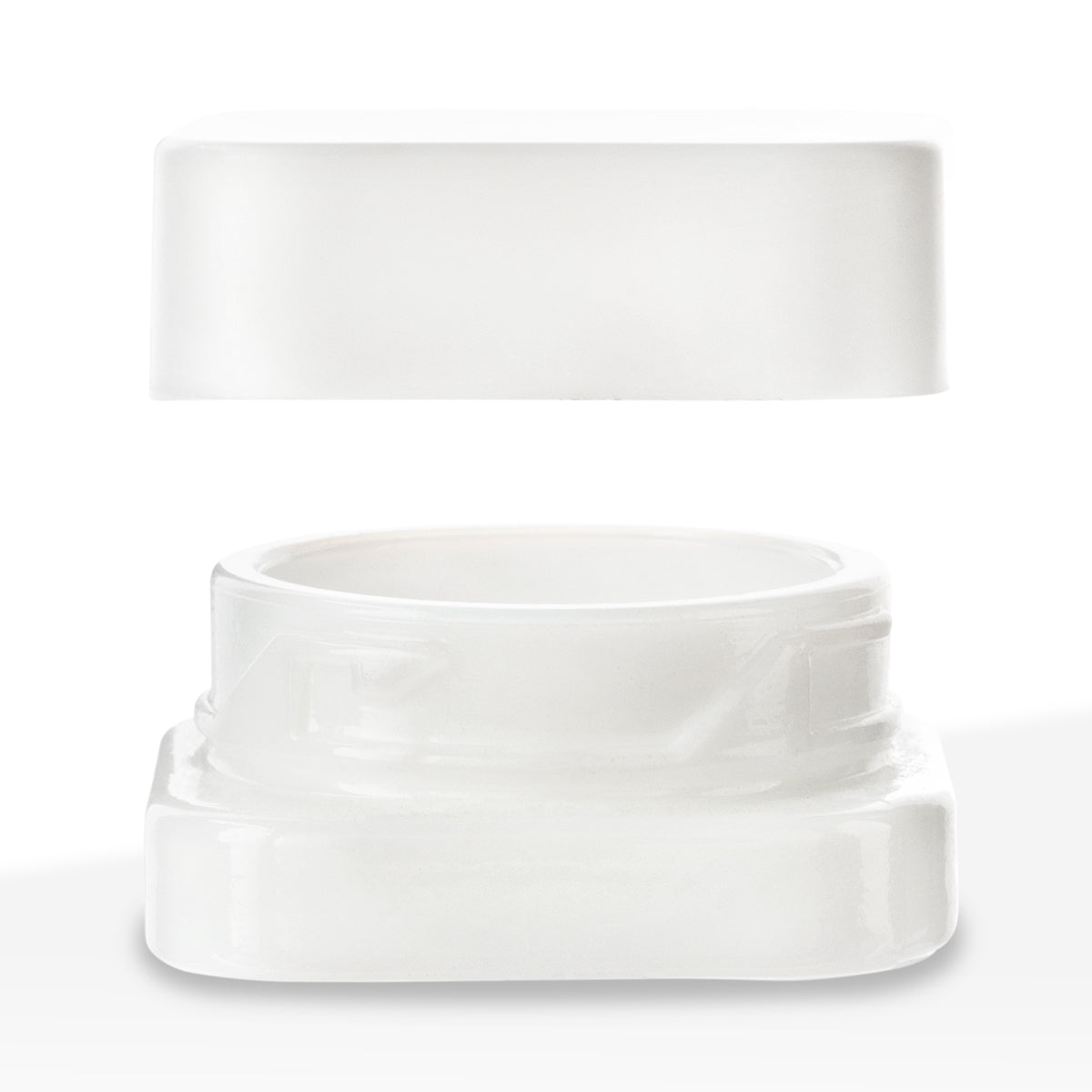 Glass Concentrate Jar | Child Resistant Square w/ Caps | 9ml - Various Colors - 250 Count - Biohazard Inc - White Jar with White Cap