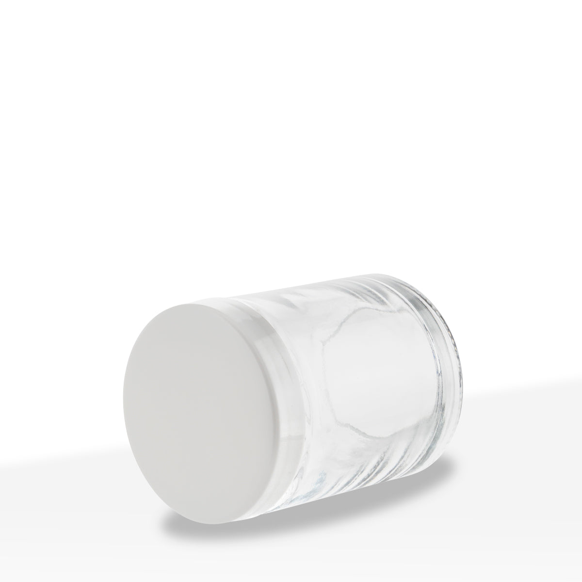 Glass Jar | Straight Sided Clear Glass Jars w/ Smooth White Caps | 4oz - 120 Count Glass Jar Biohazard Inc