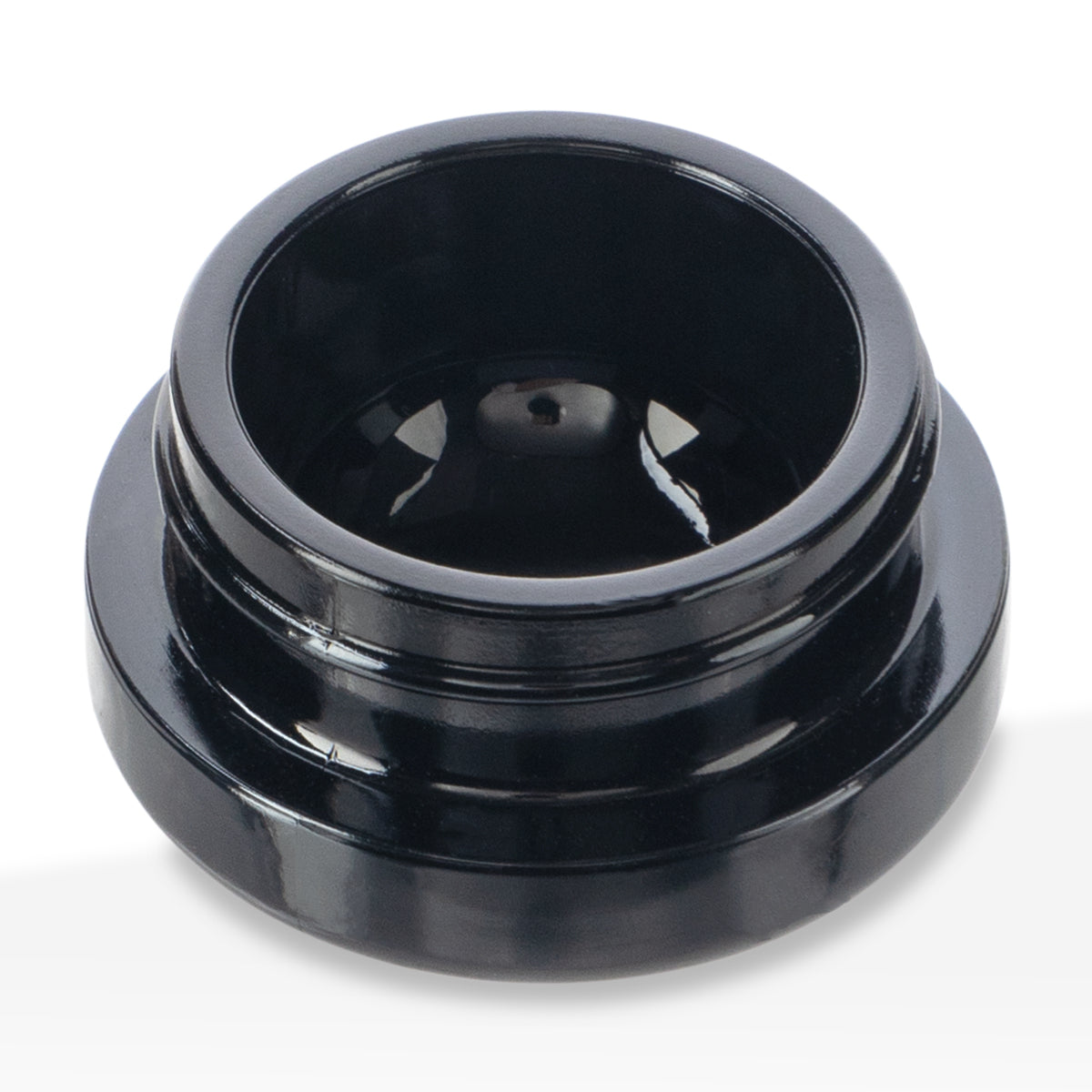 Glass Concentrate Jar | Child-Resistant Thick Round Base w/ Caps | 7mL - Black - 160 Count