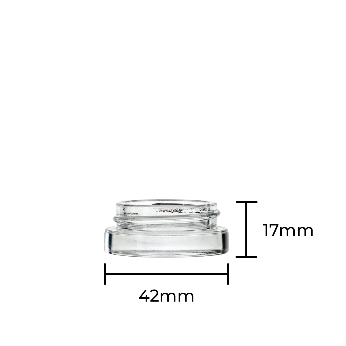 Glass Concentrate Jar | Clear Thick-Bottom Round Container | 38mm - 7mL - 384 Count - Biohazard Inc