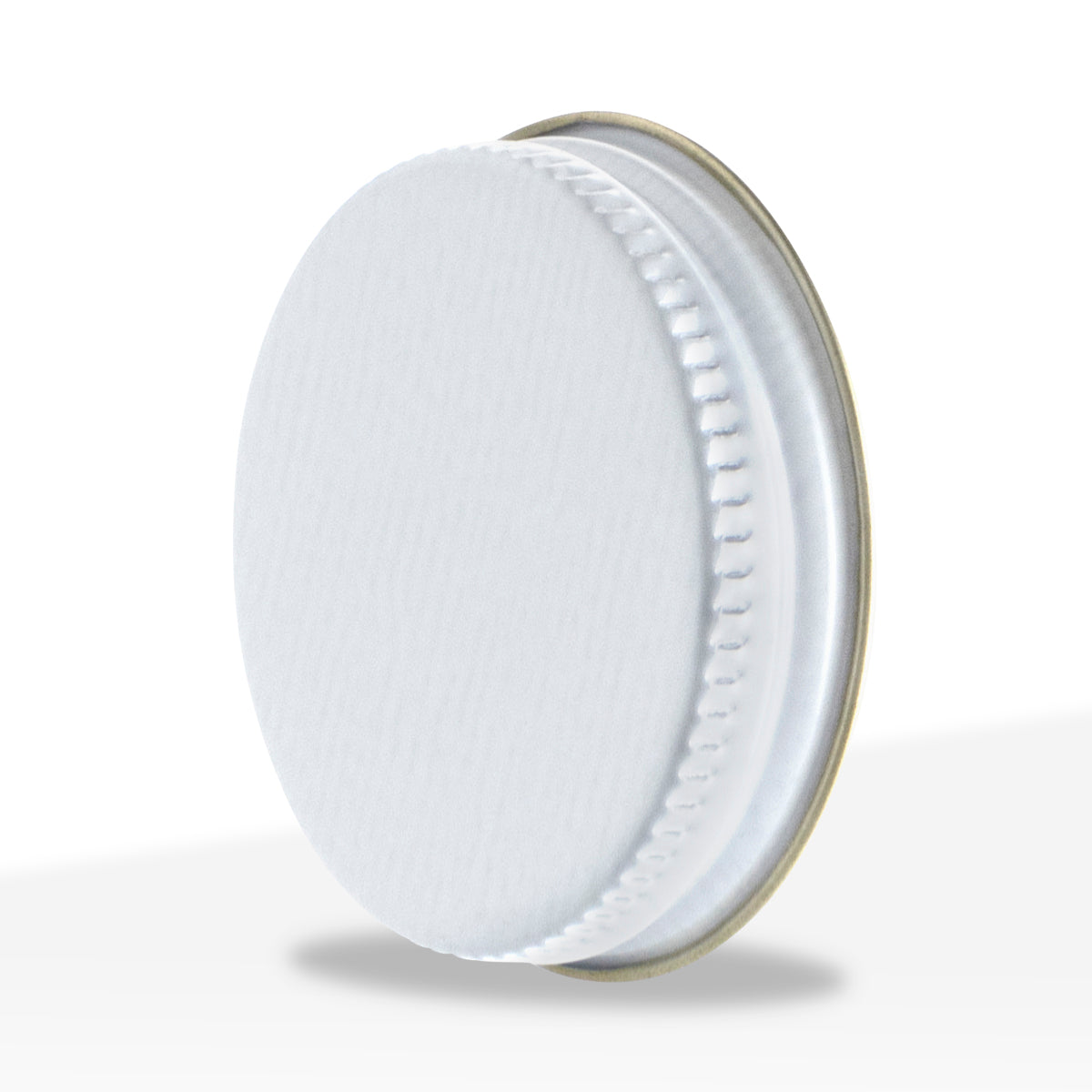 Metal Caps | Ridged Lid w/ Plastisol Liner | 43mm - White - Biohazard Inc