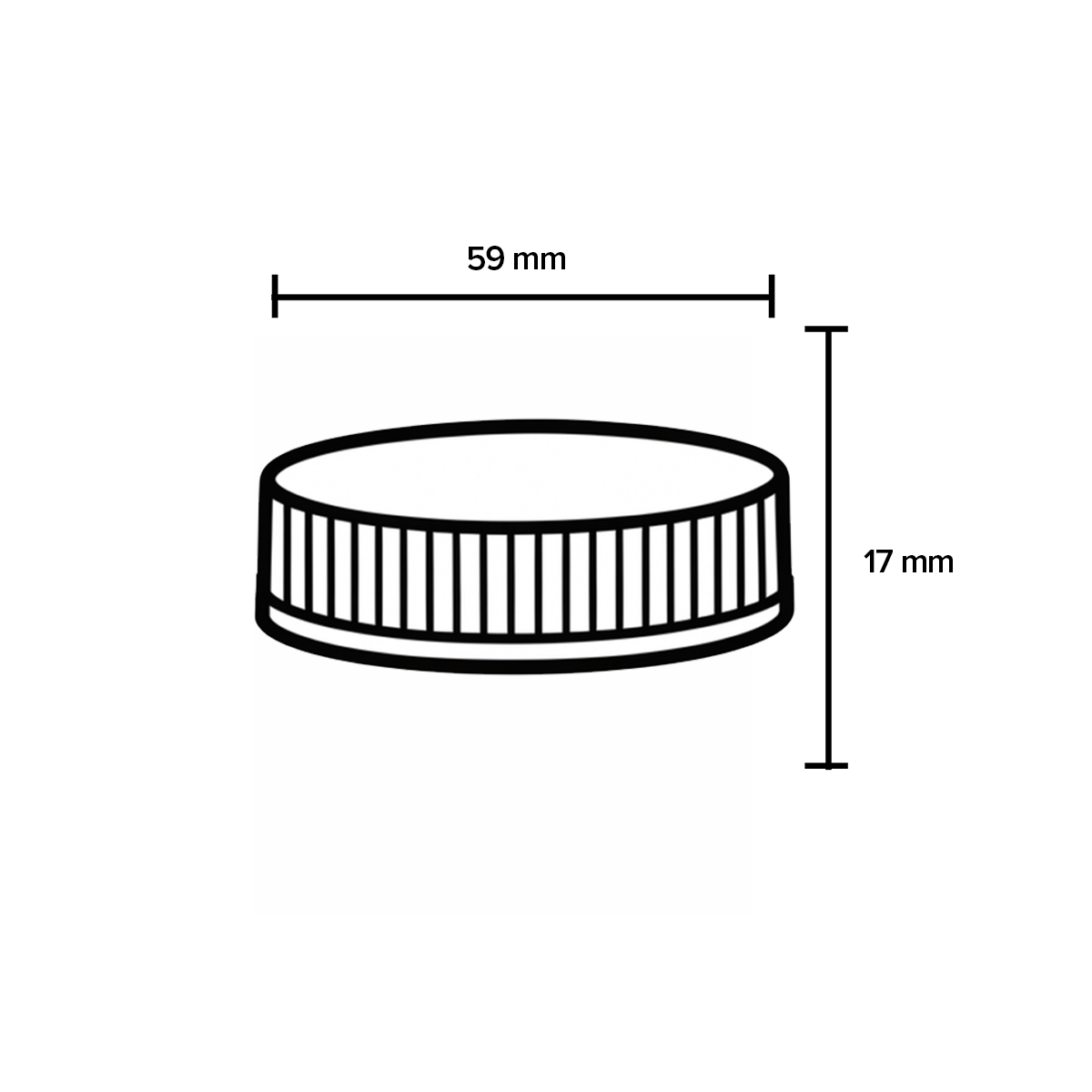 Child Resistant Plastic Caps | Debossed Ribbed w/ Foam Liner | 53mm - Black - Biohazard Inc