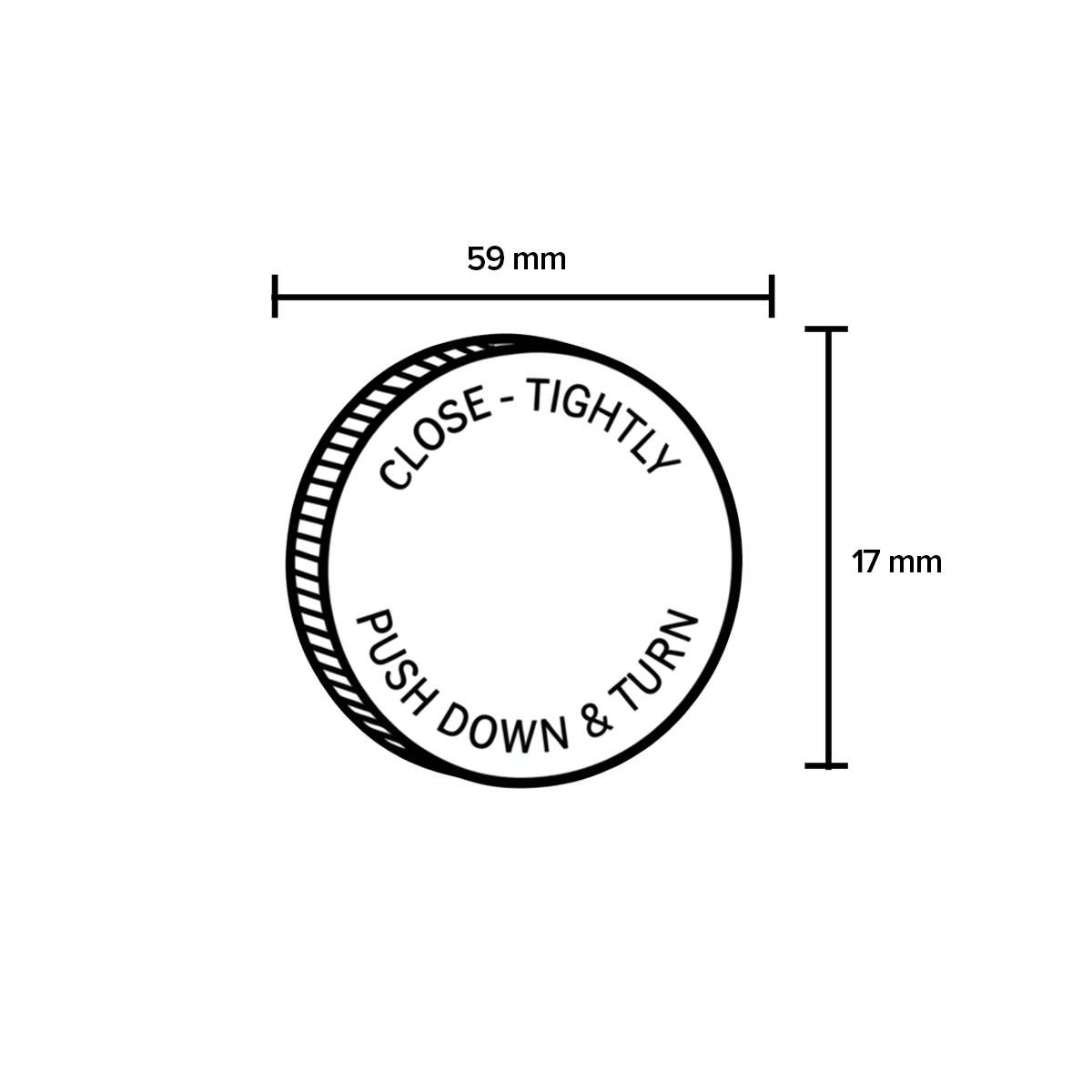 Child Resistant | Ribbed Push Down & Turn Plastic Caps | 53mm - White Child Resistant Cap Biohazard Inc