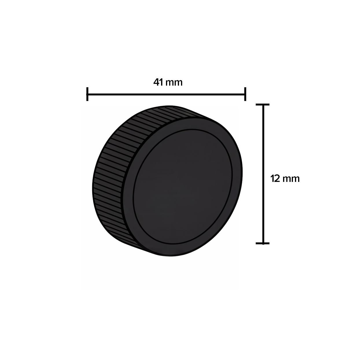 Plastic Cap | Ribbed Matte w/ Foam Liner | 38mm - Black - 80 Count - Biohazard Inc