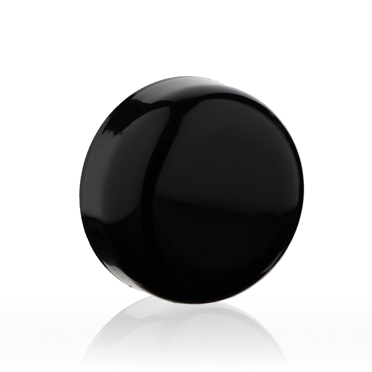 Plastic Caps | Dome Glossy Unlined | 53mm - Black - 120 Count