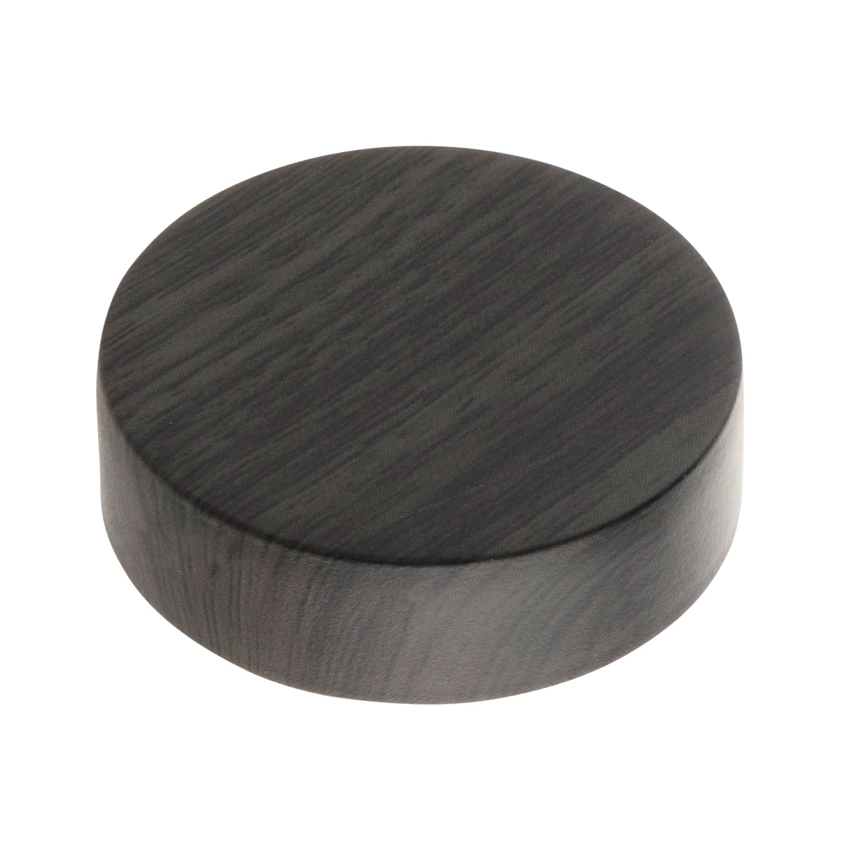 Child Resistant Plastic Caps | Wood Grain w/ Foam Liner | 53mm - Ebony - 100 Count