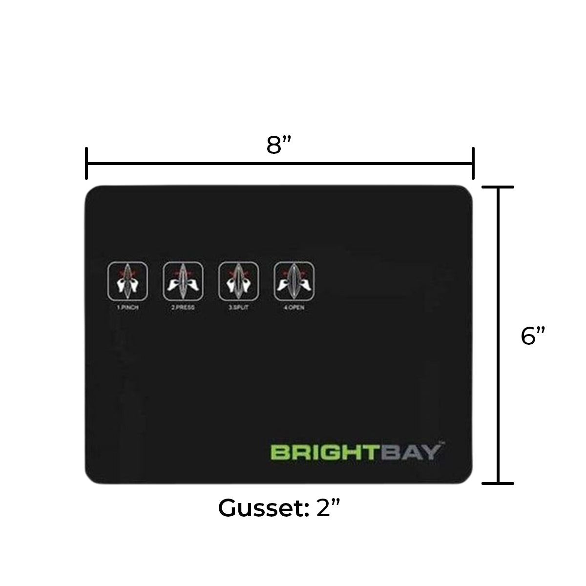 Child-Resistant | Bright Bay™ Black Mylar Exit Bags - Tear Notch | 8" x 6" - 28g - 250 Count - Biohazard Inc