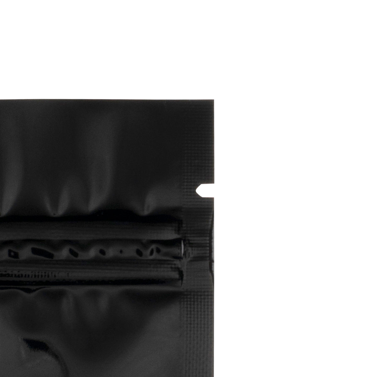 Tamper Evident | Glossy Black Mylar Bags | 6" x 9" - 28g - 1000 Count - Biohazard Inc - Tear Notch