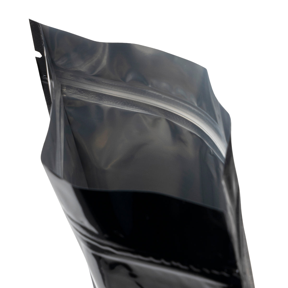 Tamper Evident | Glossy Black Mylar Bags | 6" x 9" - 28g - 1000 Count - Biohazard Inc - Tear Notch