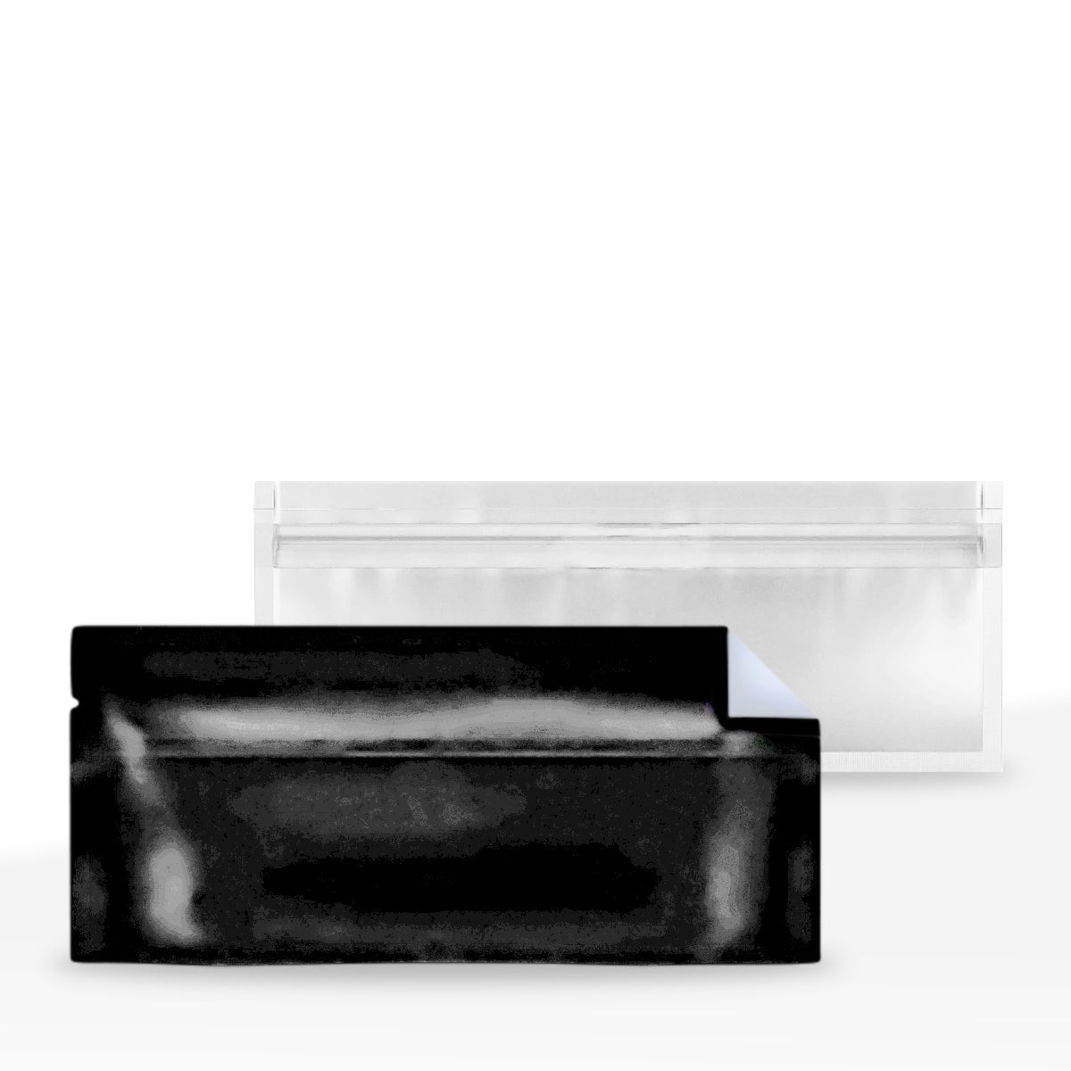 Tamper Evident | Glossy Black Vista Mylar Bags for Pre-Roll/Syringe | 7" x 2.7" - 2g - 1000 Count - Biohazard Inc