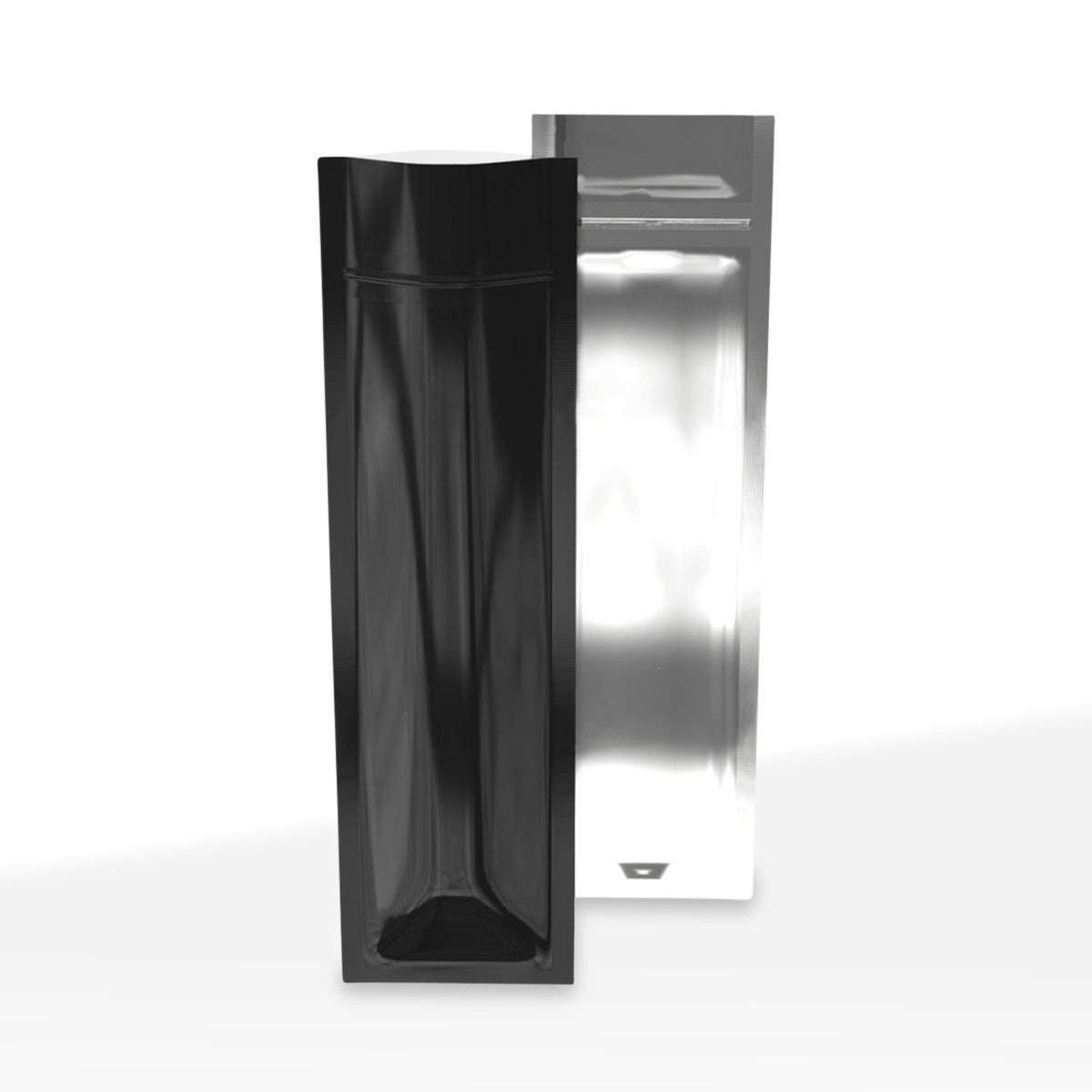 Tamper Evident | Glossy Black Mylar Bags for Pre-Roll/Syringe | 2.5" x 9" - 2g - Various Counts - 100 Count - Vista Window - Biohazard Inc