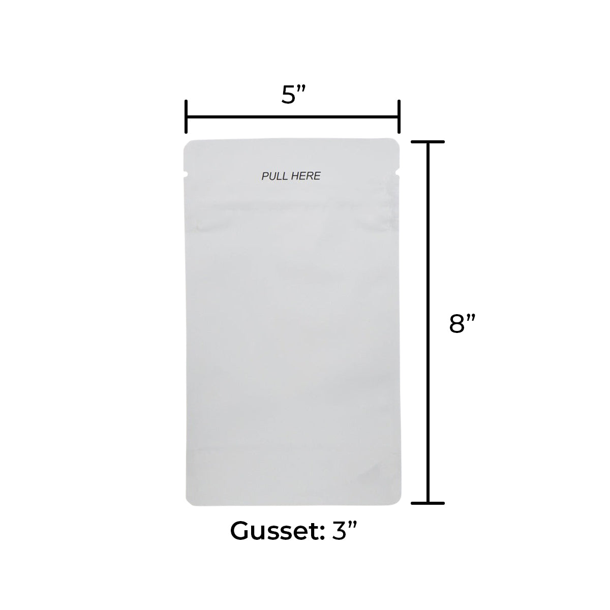 Child-Resistant | Matte White Mylar Bags - Tear Notch | 5" x 8" - 14g - 250 Count - Biohazard Inc