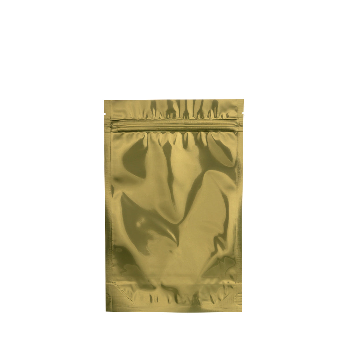 Tamper Evident | Glossy Gold Vista Mylar Bags - Tear Notch | 6" x 9" - 28g - 50 Count - Biohazard Inc