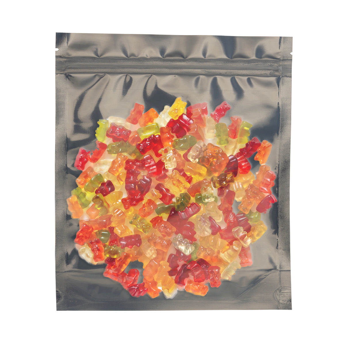 Tamper Evident | Silver Vista Mylar Bags | 14" x 16" - 1lb - 100 Count - Biohazard Inc - Tear Notch - Edibles