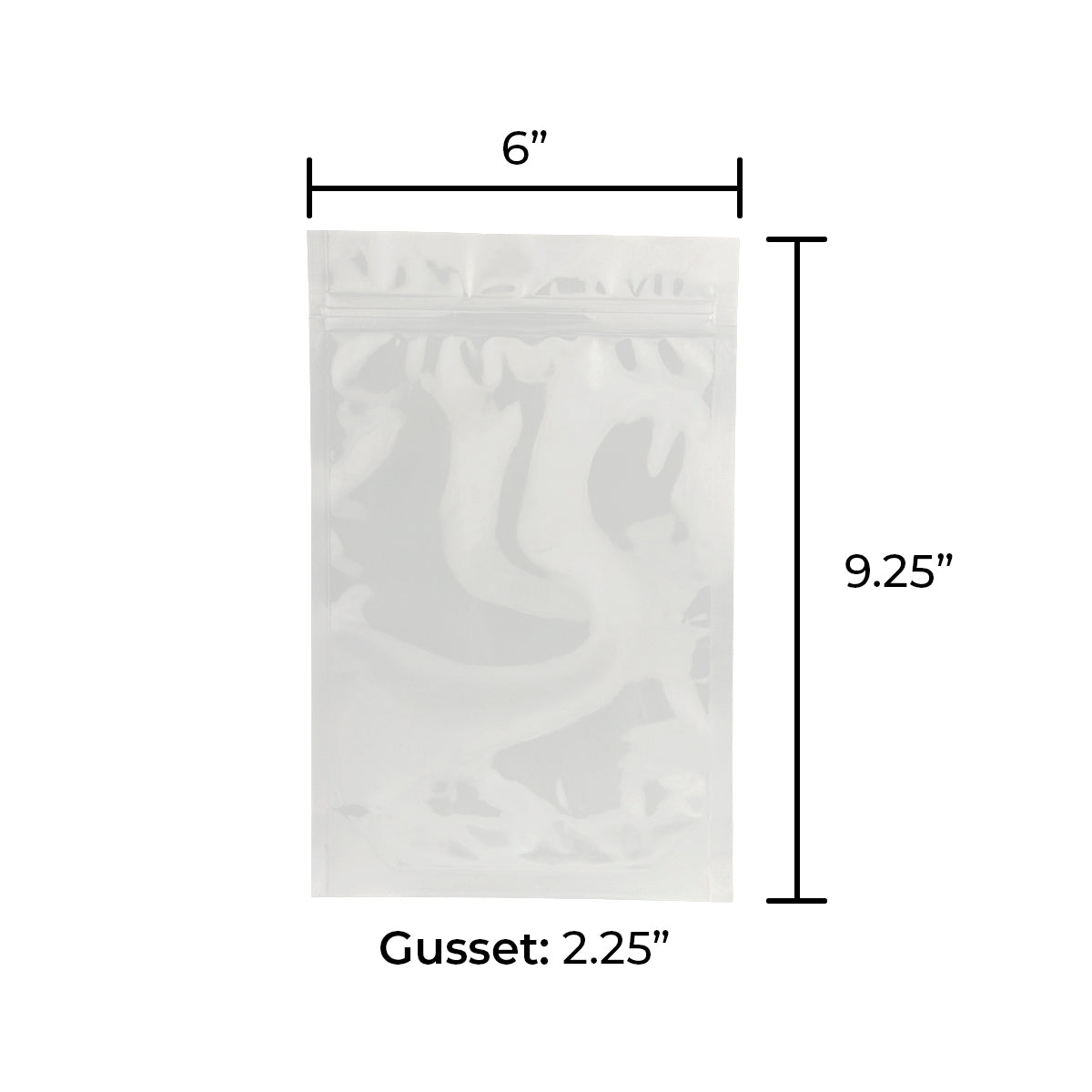 Tamper Evident | Glossy White Mylar Bags | 6" x 9" - 28g - 1000 Count - No Tear Notch - Biohazard Inc