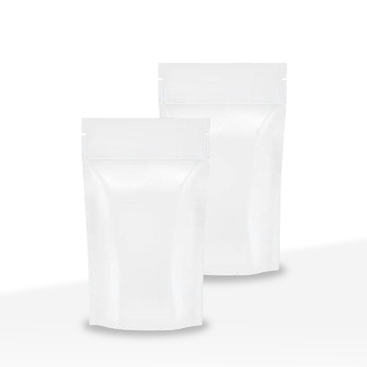 Tamper Evident | Glossy White Mylar Bags | 4" x 6.5" - 7g - 1000 Count - Biohazard Inc - Tear Notch