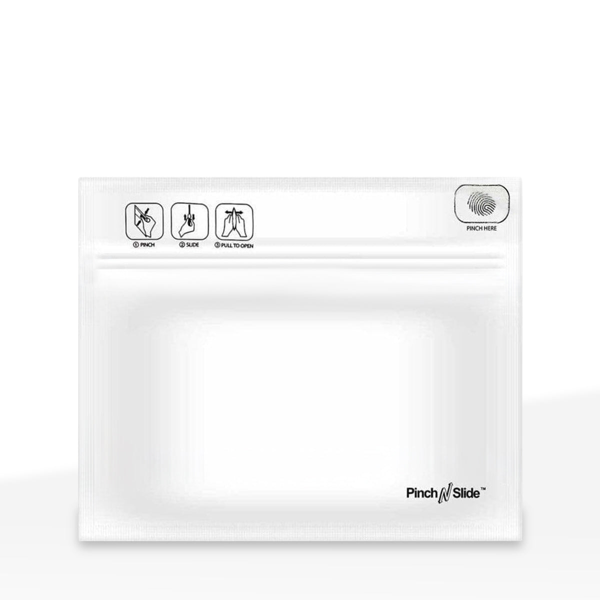 Child Resistant | Pinch N Slide White Mylar Bags | 12" x 9" - 56g - 250 Count - Biohazard Inc