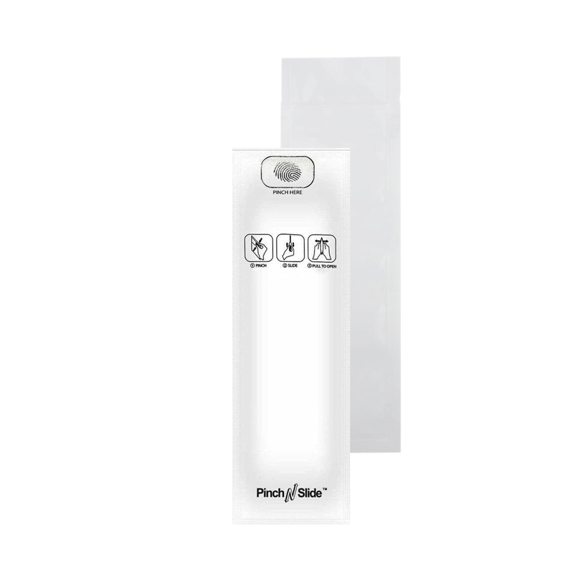 Child Resistant | Pinch N Slide White Mylar Bags | 2" x 7" - 2g - 250 Count - Biohazard Inc