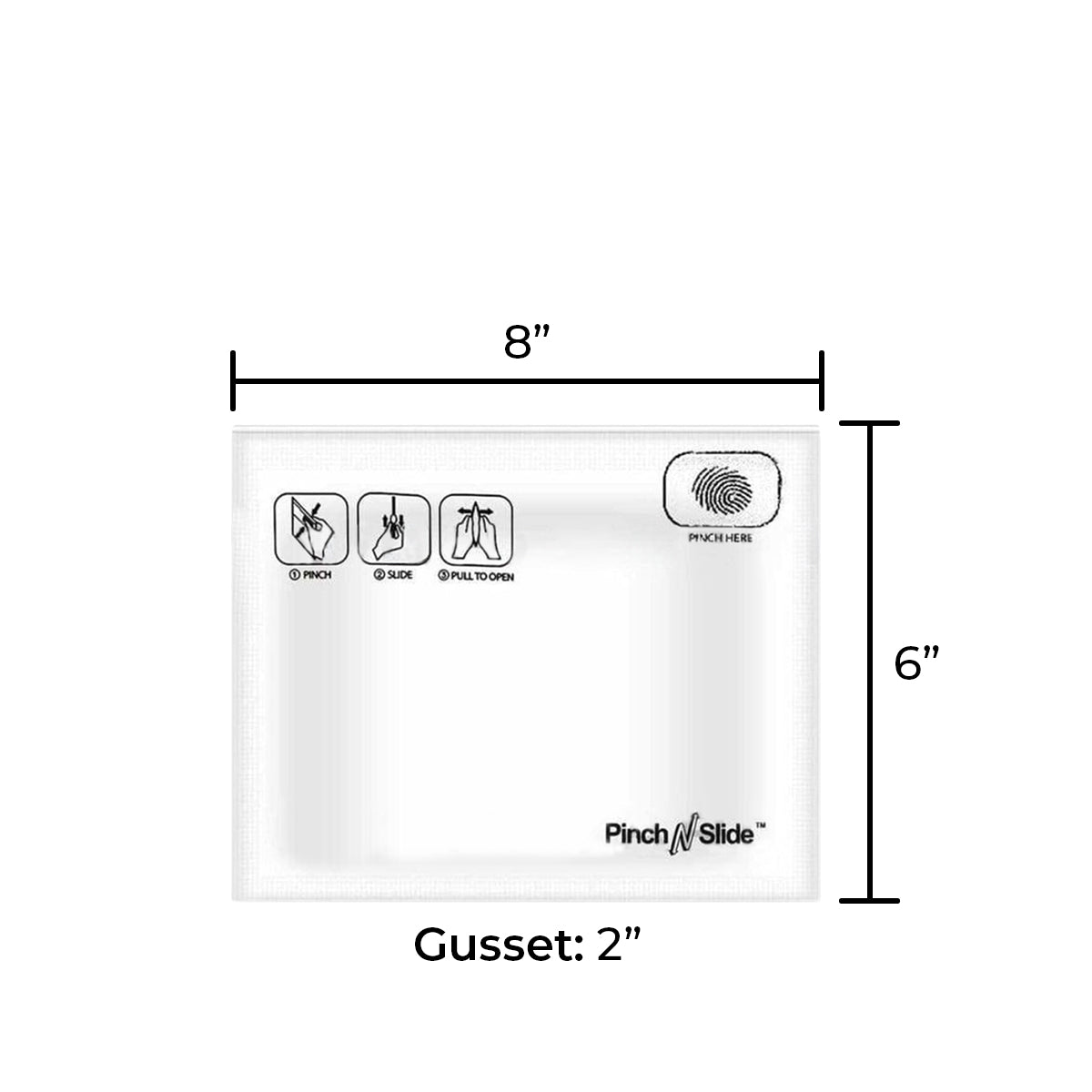 Child Resistant | Pinch N Slide White Mylar Bags | 8" x 6" - 28g - 250 Count - Biohazard Inc