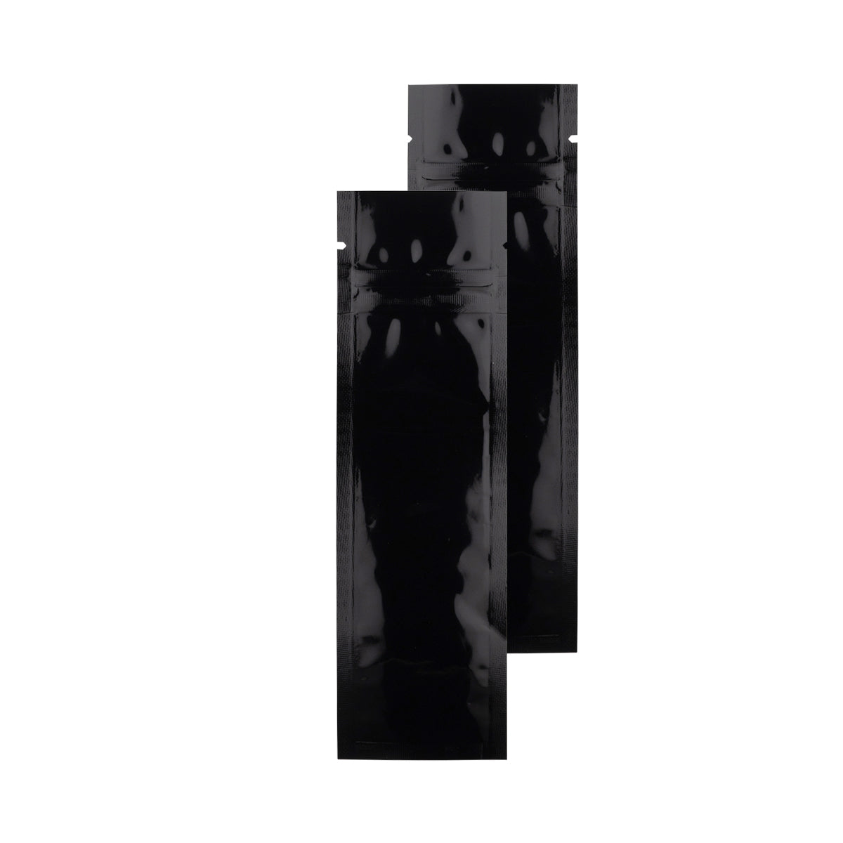 Tamper Evident | Glossy Black Mylar Bags for Pre-Roll/Syringe - Tear Notch | 2" x 6.75" - 2g - 1000 Count - Biohazard Inc