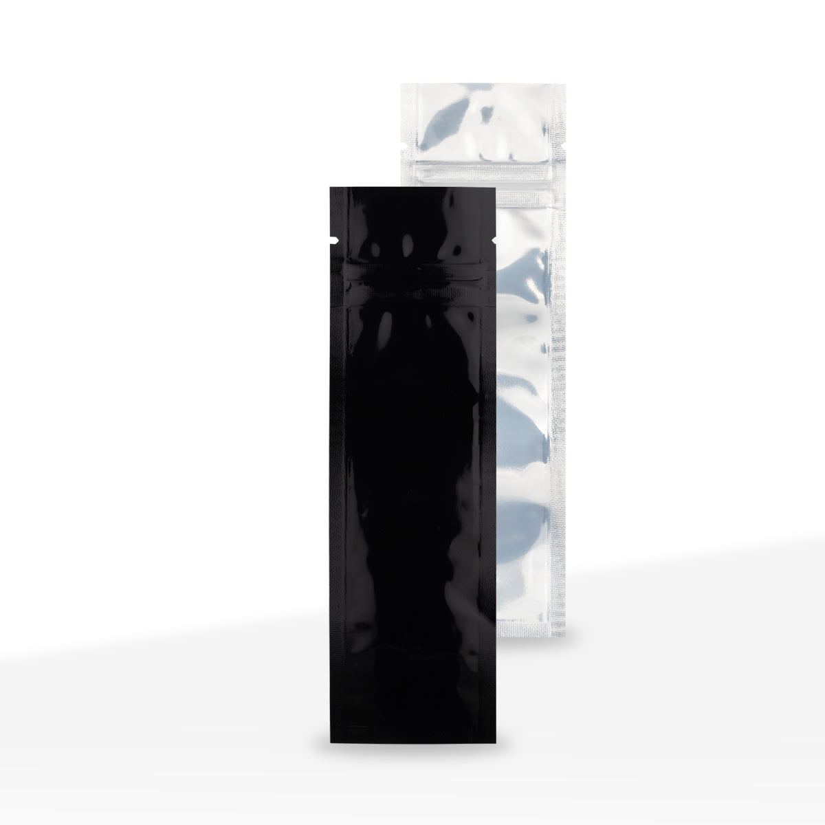 Tamper Evident | Glossy Black Vista Mylar Bags for Pre-Roll/Syringe | 2" x 6.75" - 2g - 1000 Count - Biohazard Inc
