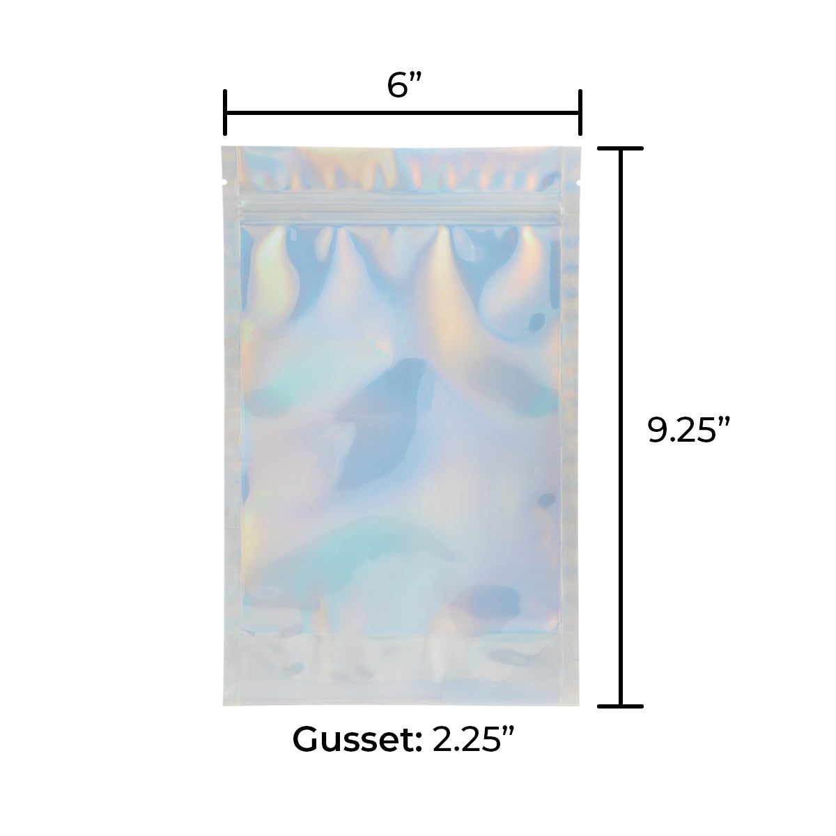 Tamper Evident | Holographic Vista Mylar Bags | 6" x 9" - 28g - 1000 Count - Biohazard Inc