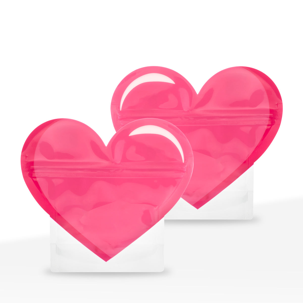 Special Edition | Heart Mylar Bags | 1/8oz - Pink - 100 Count - Biohazard Inc