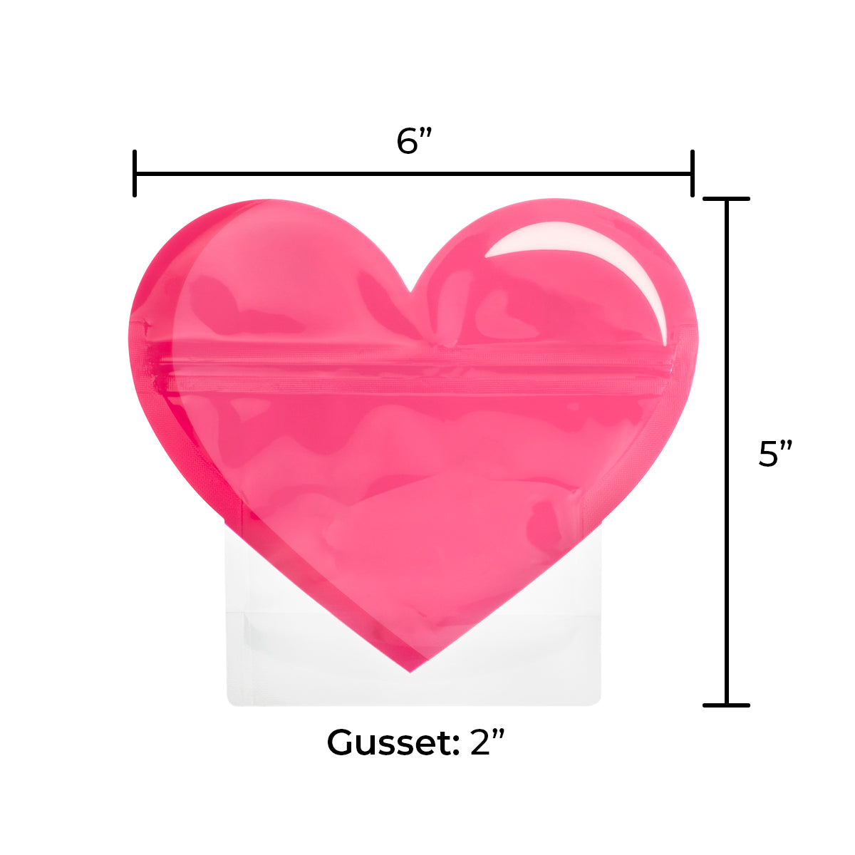 Special Edition | Heart Mylar Bags | 1/8oz - Pink - 100 Count - Biohazard Inc