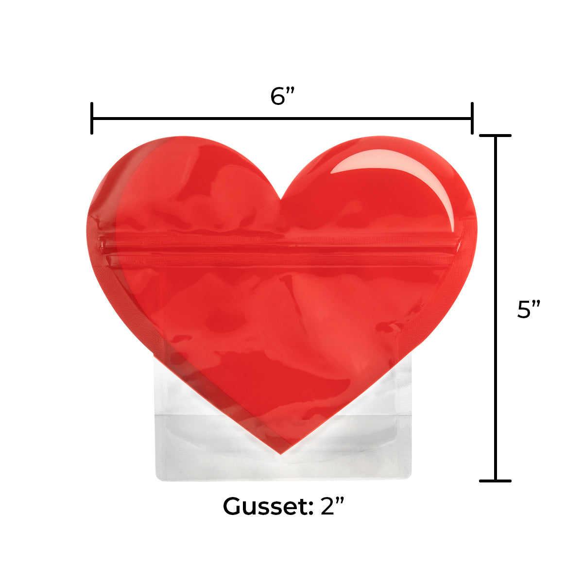 Special Edition | Heart Mylar Bags | 1/8oz - Red - 100 Count - Biohazard Inc