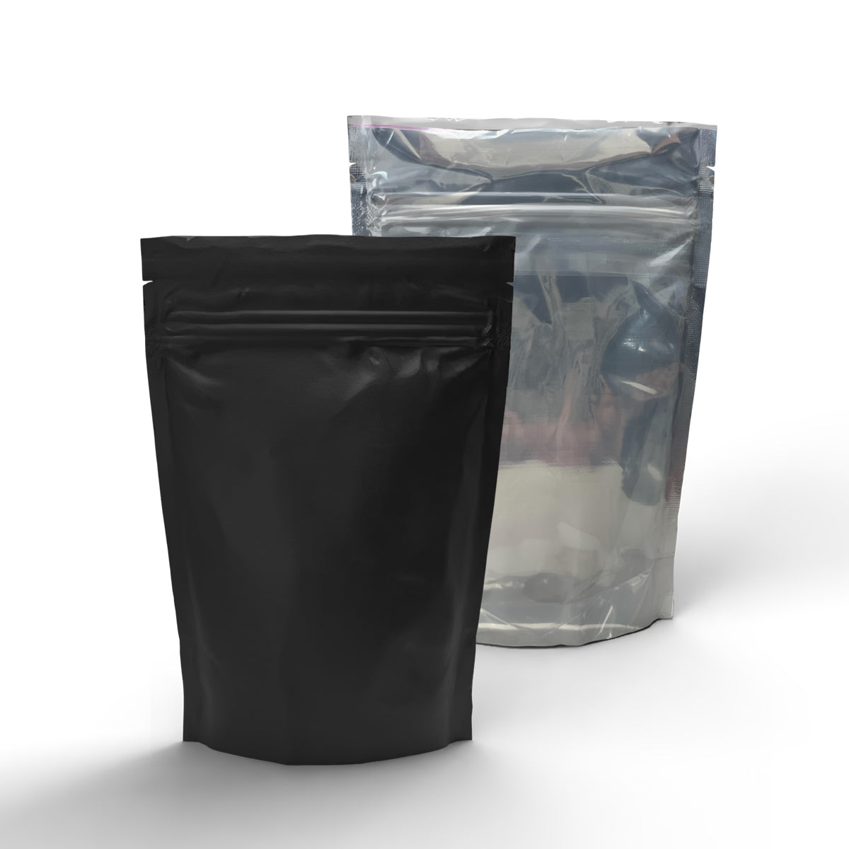 Child Resistant Mylar Bags | Matte Black Vista w/ Tear Notch | 4" x 6.5" - 7g - 500 Count - Biohazard Inc - Tear Notch