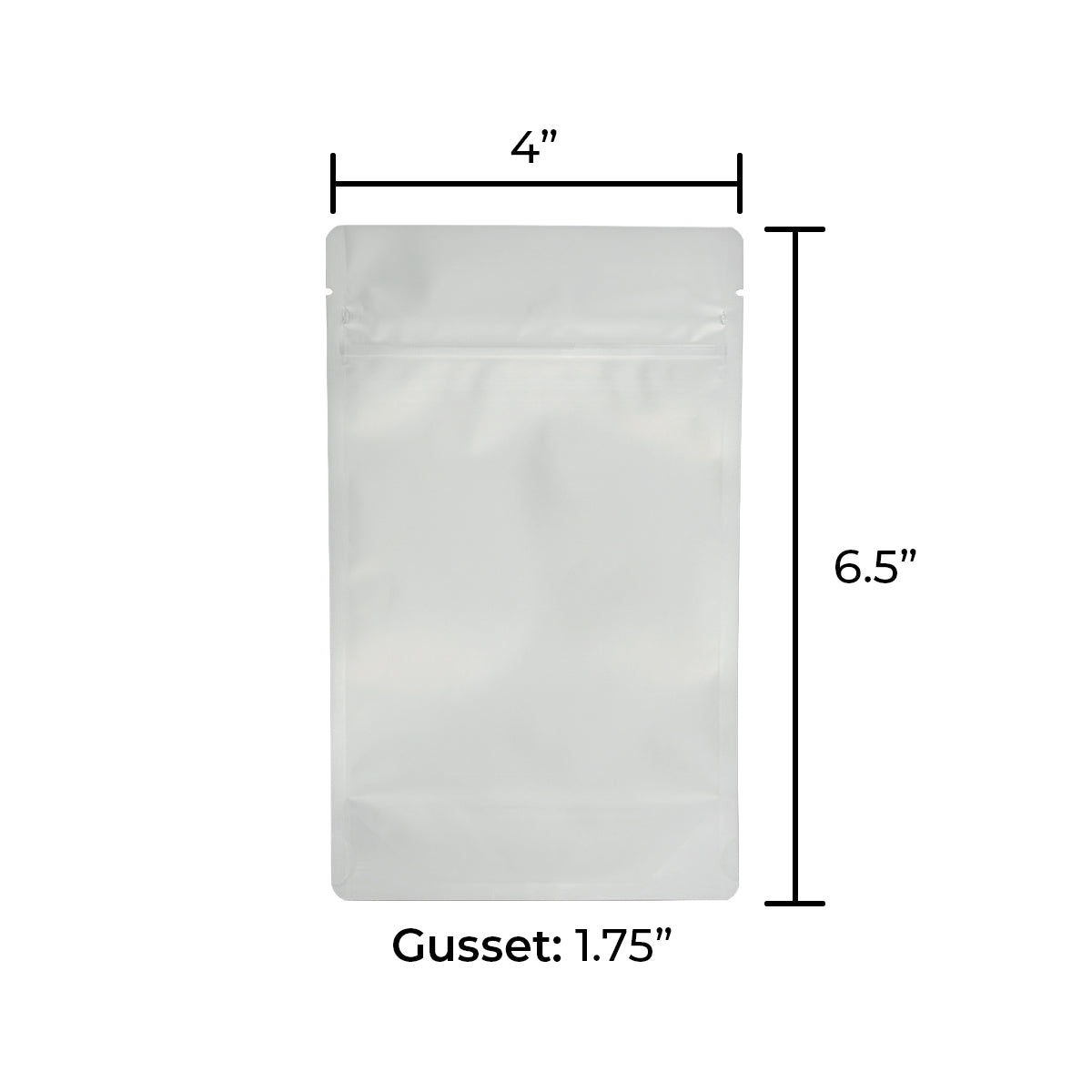 Child-Resistant | Matte Mylar Bags - Tear Notch | 4" x 6.5" - 7g - 1000 Count - Various Colors - Biohazard Inc - White