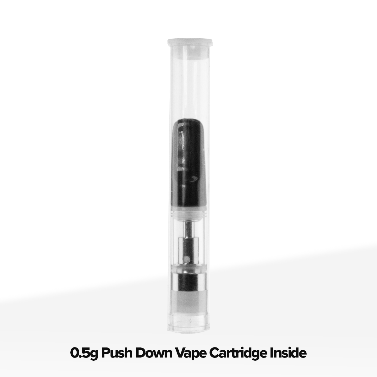 Cartridge Tube | Clear Vape Cartridge Tube w/ White Cap | .5mL - 500 Count Storage Tube Biohazard Inc