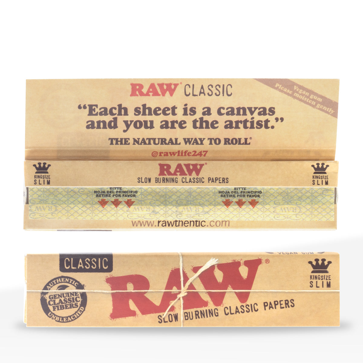 Raw® | Wholesale Rolling Papers | Classic - Unbleached Brown - 50 Count - Various Sizes