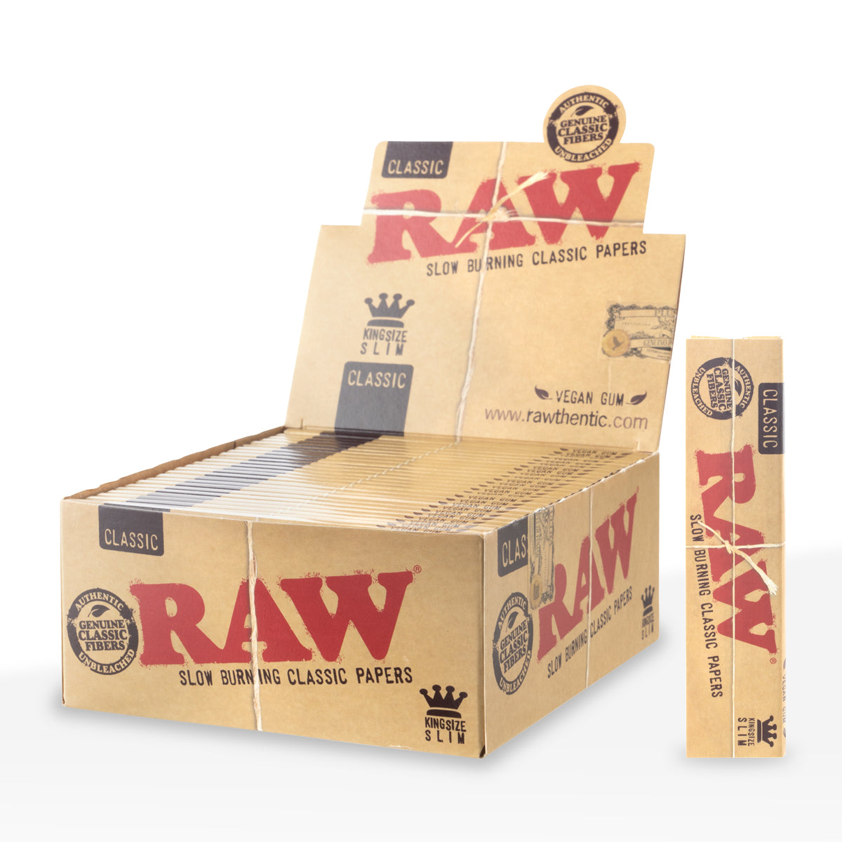 Raw® | Wholesale Rolling Papers | Classic - Unbleached Brown - 50 Count - Various Sizes