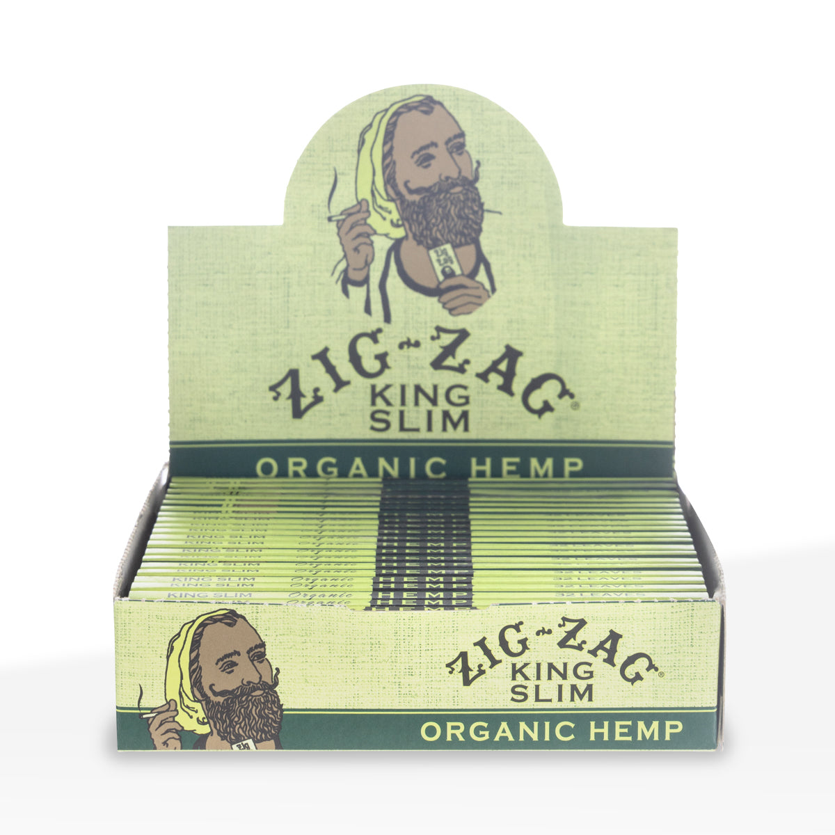 ZIG ZAG® | 'Retail Display' Organic Hemp Rolling Papers King Slim | 110mm - Hemp Paper - 24 Count