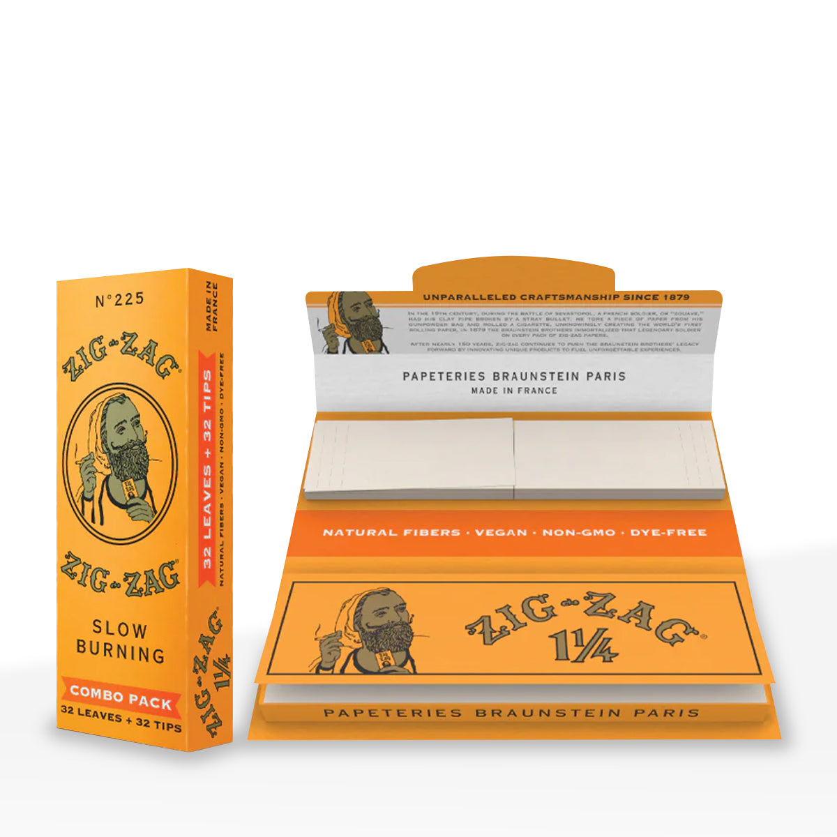 Zig-Zag® | 1¼ Size Rolling Paper + Tips | 78mm - White - 24 Count - Biohazard Inc