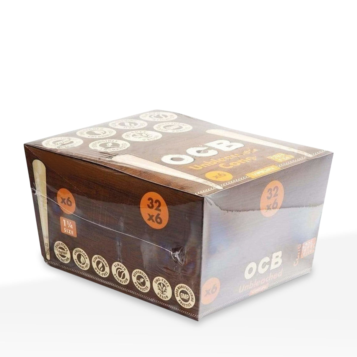 OCB® | Pre-Rolled Cones 1¼ Size | 84mm - Brown Paper - 32 Count