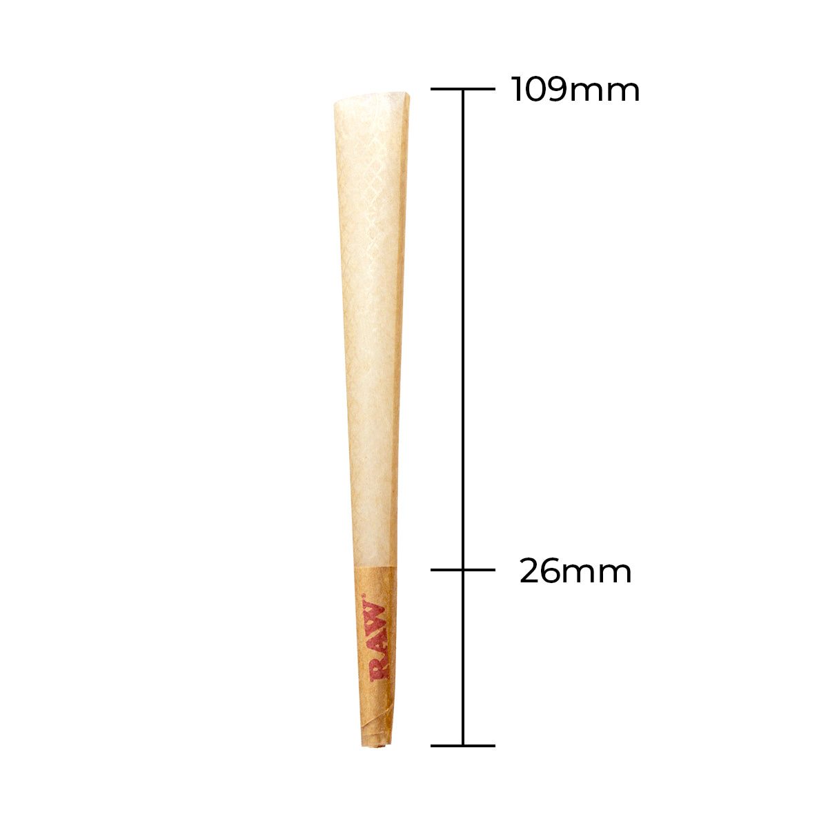 Raw® | King Size Pre-Rolled Cones | 109mm - Brown - 800 Count - Biohazard Inc