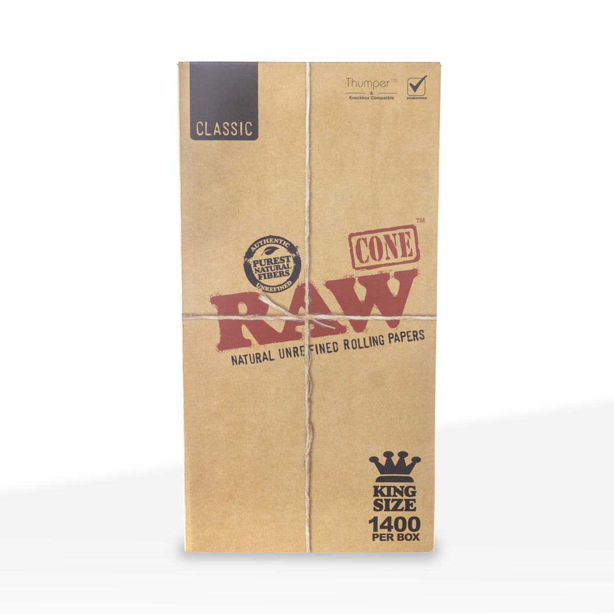 RAW® | Pre-Rolled Cones King Size | 109mm - Unbleached - 1,400 Count - Biohazard Inc