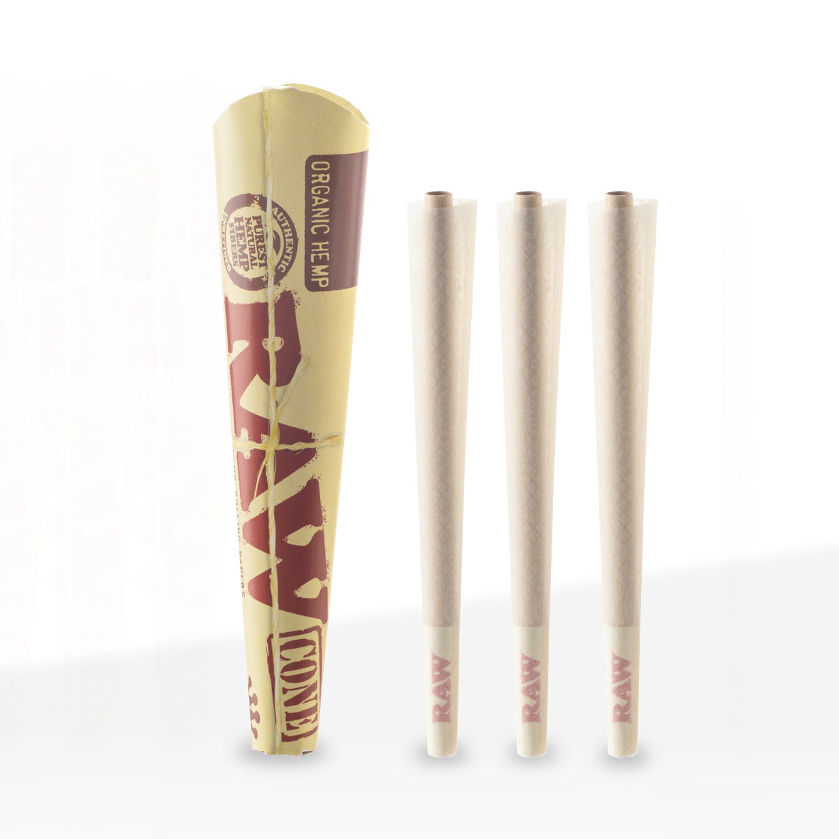 Raw® | Organic Pre-Rolled Cones King Size | 109mm - Unbleached - 32 Count