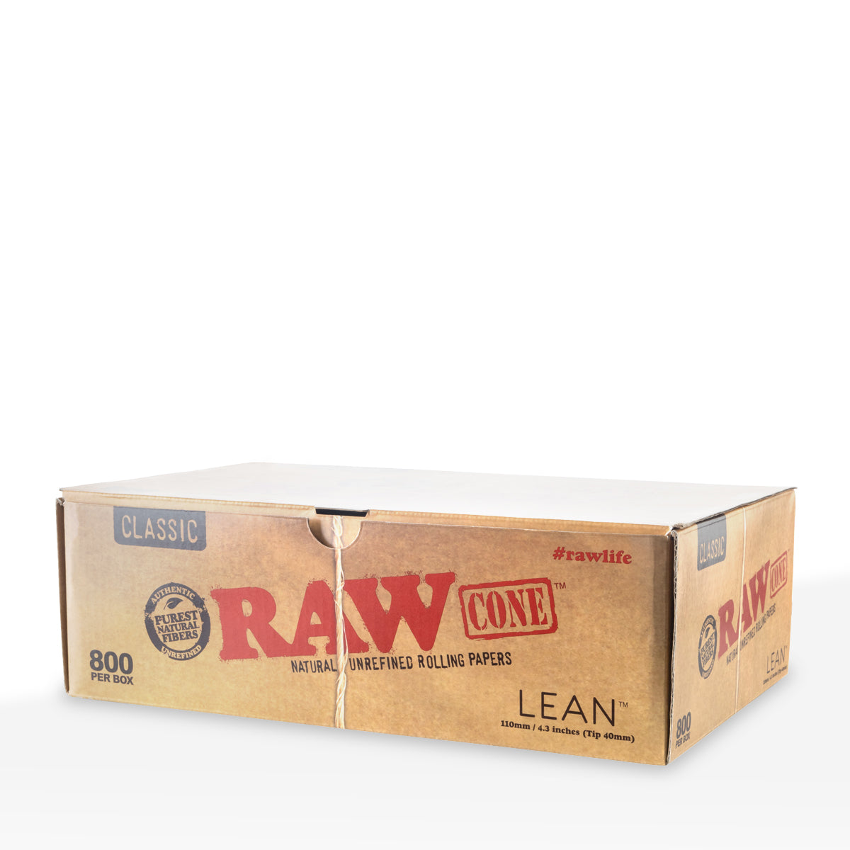 Raw® | Pre-Rolled Lean Cones | 109mm - Unbleached - 800 Count