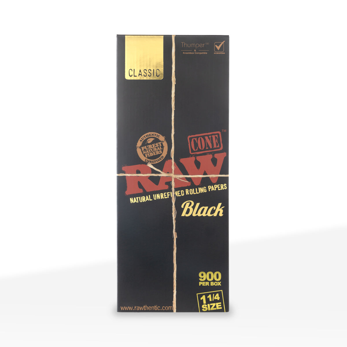 RAW® | Pre-Rolled Cones Black Classic 1¼ Size | 84mm - Unbleached Black - 900 Count - Biohazard Inc