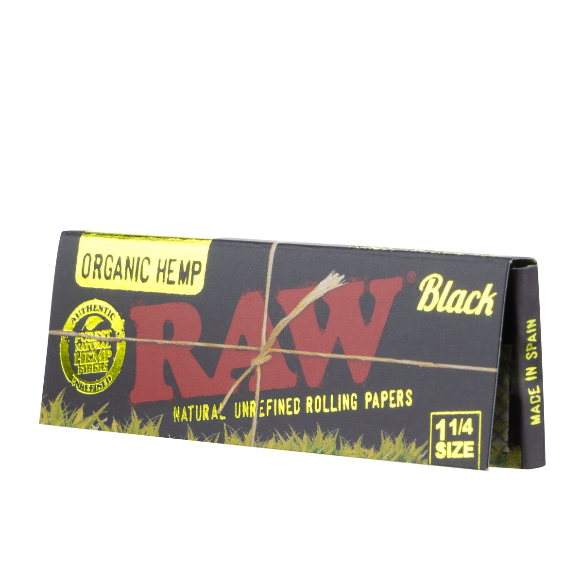 RAW® | Black Unbleached Rolling Papers | 84mm - Organic Hemp - 24 Count