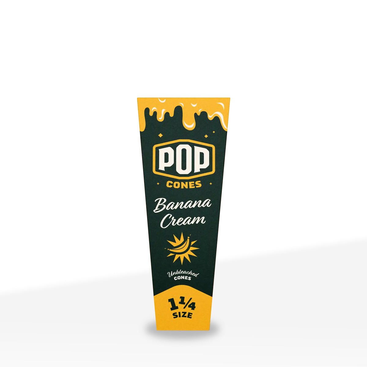 Pop Cones | Pre-Rolled 1¼ Size 6-Pack Unbleached Cones | 84mm - Various Flavors - 24 Count - Biohazard Inc - Banana Cream