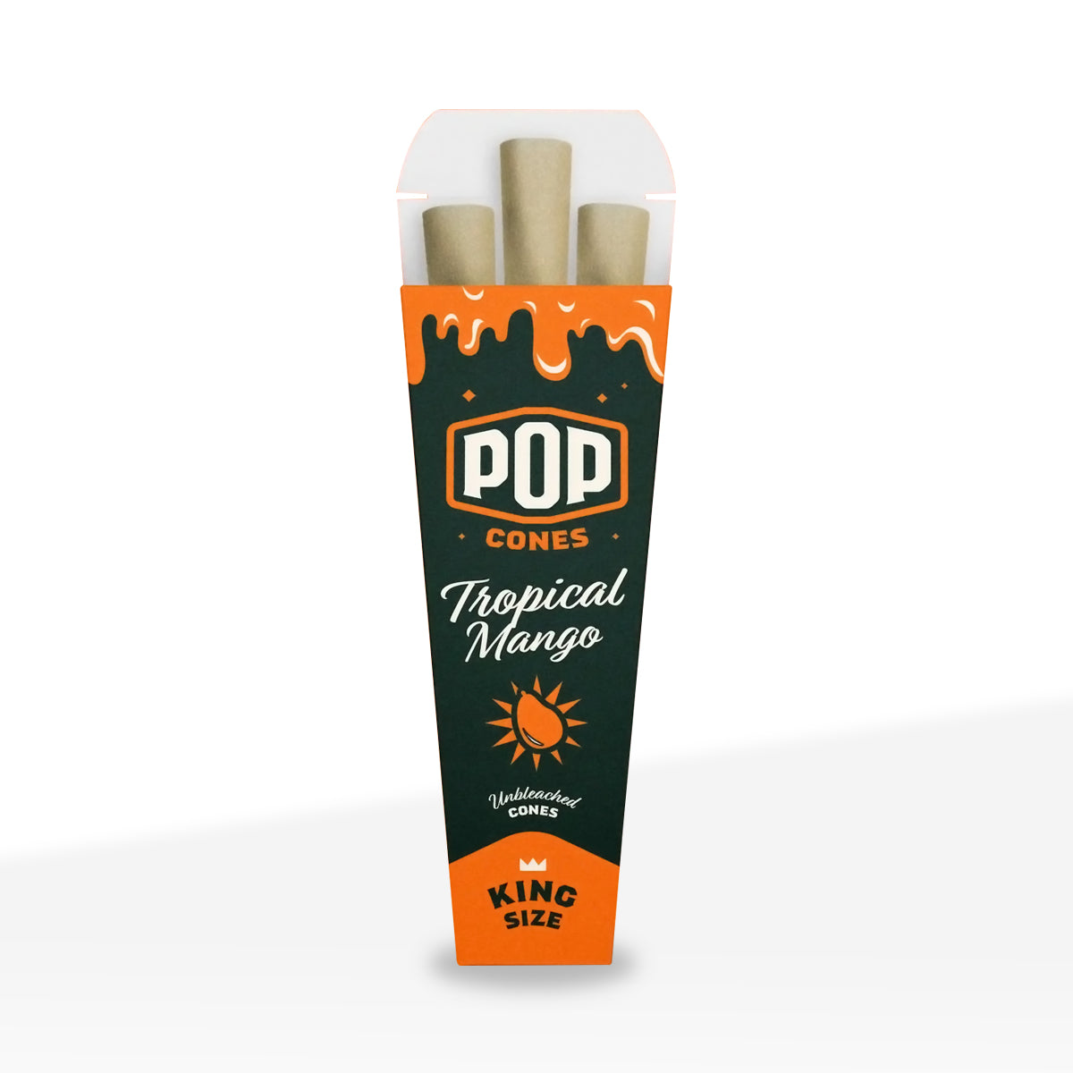 Pop Cones | Pre-Rolled King Size 3-Pack Unbleached Cones | 109mm - Various Flavors - 24 Count - Biohazard Inc