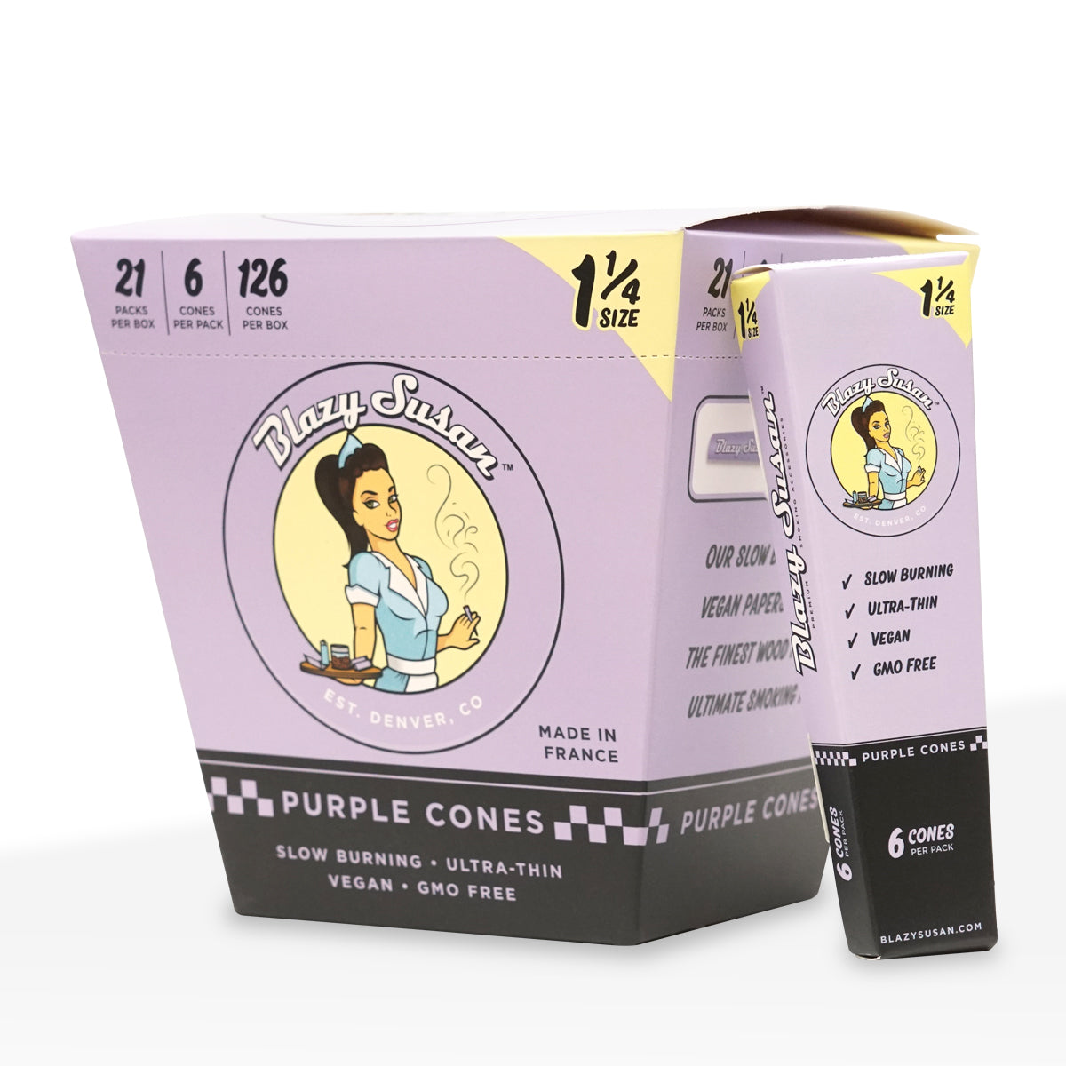 Blazy Susan | Purple Cones 1¼ Size 6-Pack | 84mm - Purple - 21 Count