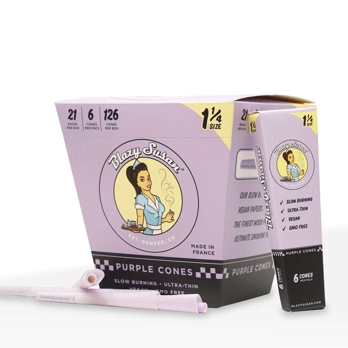 Blazy Susan | Purple Cones 1¼ Size 6-Pack | 84mm - Purple - 21 Count