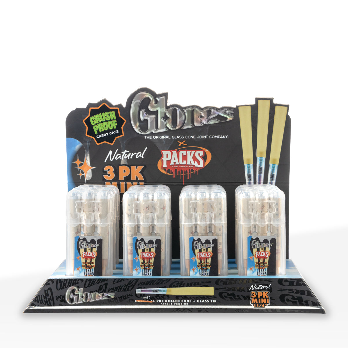 Glones x Packs | Pre-Rolled Cones 1.25"| 84mm - Various Styles - Natural